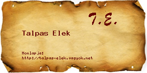 Talpas Elek névjegykártya