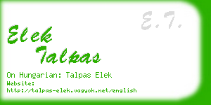 elek talpas business card